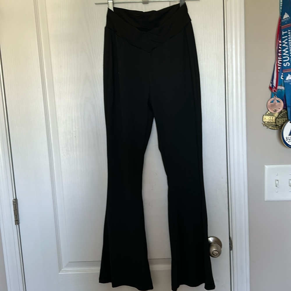 black flare leggings